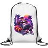 Generic Sacca da palestra con scritta Relaxed Red Panda che gode al neon al tramonto, casual, con coulisse, colore bianco