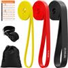 Generic Elastici Fitness Set di 3, Elastico Fitness con Ancoraggio Porta | Elastici Palestra Bande Elastiche Fitness Per Glutei, Gambe, Braccia, Pilates, Yoga, Stretching