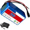 JHKJ Pacco batteria al litio da 24 V con rivestimento in PVC | Batteria al litio da 24V (6Ah, 7,5Ah, 9Ah) con rivestimento in PVC e caricabatterie incluso, per luci solari e luci a LED.