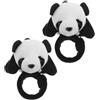 HOMSFOU 2 Pezzi Decorazione Panda per Manubrio Bici da Montagna, Peluche | Montaggio senza Attrezzi, Texture Morbida in Peluche, per Bici e Scooter, Stile Vivace e Originale