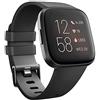 Wanme - Cinturino di ricambio per Fitbit Versa 2, in morbido silicone, regolabile, compatibile con Fitbit Versa 2 SE, unisex, taglia piccola, 01 nero, L