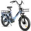 HH HILAND HILAND E-Bike Fat Bike 20 Pollici, Bicicletta Elettrica 250W con Batteria 36V 13Ah, Pneumatici Fat da 3,0, Cambio a 7 Velocità, Portapacchi e Freni a Disco Meccanici