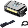 Generic Lampade Frontali Per Adulti Illuminazione LED Luce e Orientabile Sensore 3 | Lampada Frontale Campeggio per Outdoor Pesca Lavoro Notte Meccanico Camminare Tenda Parco Giardino Bicicletta