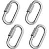 Generic Moschettone Arrampicata Acciaio Inox Twist Lock D Clip | 4 pezzi a forma di D Heavy Duty Mountain Climbing Moschettone per escursioni all'aperto viaggi zaino campeggio sicurezza