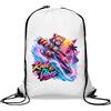 Generic Red Panda Riding Jet Ski At Sunset Gym Sack Casual Drawstring Bag Bianco