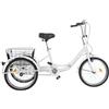 Wulimasun Triciclo Adulto con Cestino Posteriore 120 kg Bicicletta 3 Ruote | Carrello 30 kg, Sella Regolabile, Freno V-Brake, Telaio Acciaio, Per Corsa Tempo Libero Città