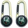 QOXEZY Tasca per bussola Moschettone 2-Pack oro lega di zinco strumento di | Compatta tasca in lega di zinco per bussola con moschettone integrato che offre una ricerca affidabile della direzione per