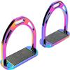 Luocute **Staffa per Cavallo, Larghezza Interna 120mm Elettroplaccata | Base in Acciaio Inossidabile Antiscivolo, Accessorio da Equitazione Leggero per la Sicurezza Sui Sentieri, Adatto a