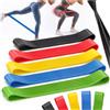 Home Markt24 Set di 5 elastici di resistenza per esercizi, mini band da 1 a 20 kg con 5 livelli di resistenza, fasce fitness in lattice per gambe, glutei, braccia, allenamento della forza e stretching