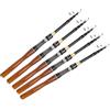 MoSundi Canna telescopica da pesca in mare, in fibra di vetro, canna da surf casting, pesca in acqua salata, roccia e barca, viaggio compatto per canna da spinning, finitura ambra, 24 m