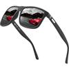Perfectmiaoxuan Occhiali da Sole Polarizzati Uomo Donna, Occhiali Vintage Eleganti Montatura Classica, Lenti Pilota HD, Golf Guida Pesca Occhiali da Viaggio Sport all'Aria Aperta Moda Occhiali da Sole
