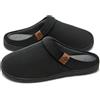 Donpapa Pantofole Uomo Calzata Ampia Ciabatte Casa Invernali in Memory Foam | Calde Slippers, Fodera in Sherpa, Morbide & Comode, Lavabile in Lavatrice, Antiscivolo, Interno Esterno