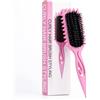SALONKEY Spazzola arricciacapelli con setole di cinghiale, spazzola per lo styling (rosa)