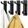 pickpiff Gancio Adesivo Da Parete, Porta Asciugamani Da Bagno, Ganci Adesivi Strofinaccio Da Cucina, Gancio Appendiabiti, Fissaggio a Parete Senza Foratura, Impermeabile, Antiruggine, Nero, 4 Pezzi