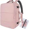 Taygeer Zaino Easyjet 45x36x20, Zaino Porta PC 15,6 Pollici, Zaini Viaggio | Zaino da Viaggio con Portascarpe, Zaino 45x36x20 Leggero per Easyjet, Borsa da Cabina Impermeabile per Scuola, lavoro, Rosa