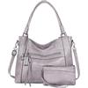BAIGIO Borsa Donna Grande con Portafogli Borsa Tracolla Donna | Pelle PU Tote Bag Borsetta Borsa Lavoro Donna Borse per Shopping Viaggi Ufficio, Lilla Chiaro