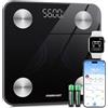 INSMART Bilancia Pesapersone Digitale Impedenziometrica Professionale: Pesa Persone Elettronica Precisa con Bioimpedenziometro,Misura Massa Magra e Grassa,Funzione e Tecnologia Smart per il Benessere