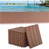 UISEBRT Piastrelle da balcone con aspetto delle venature del legno, piastrelle a clic, per balcone, giardino, pannelli resistenti alle intemperie, con funzione di drenaggio, 30 x 30 cm, marrone (11