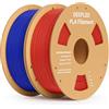 DEEPLEE PLA Filamento Stampante 3D 1.75mm Rosso, Blu 2kg | Precisione ±0.02mm, Avvolgimento Anti-Intasamento, per Stampanti 3D FDM