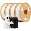 DEEPLEE PLA Filamento Stampante 3D 1.75mm Bianco x4 4kg | Precisione ±0.02mm, Avvolgimento Anti-Intasamento, per Stampanti 3D FDM