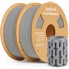 DEEPLEE PLA Filamento Stampante 3D 1.75mm Grigio x2 2kg | Precisione ±0.02mm, Avvolgimento Anti-Intasamento, per Stampanti 3D FDM
