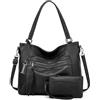 BAIGIO Borsa Donna Grande con Portafogli Borsa Tracolla Donna | Pelle PU Tote Bag Borsetta Borsa Lavoro Donna Borse per Shopping Viaggi Ufficio, Nero