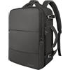 Taygeer Formato Grande Zaino Viaggio 55x40x20cm,Zaini Porta PC 18,4 Pollici | Zaino da Viaggio con Portascarpe, Zaino 55x40x20 per Aereo Leggero, Borsa da Cabina Impermeabile per Scuola, Grigio Scuro