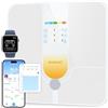 INSMART Bilancia pesapersone con grande display, 30 x 30 cm, con sensore app/Bluetooth/a tutta superficie, bilancia il corpo analizza i 18 dati di misurazione, BMI, peso, grasso corporeo, frequenza