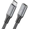 deleyCON 1m Prolunga USB-C 240W 10 Gbps (USB 3.2 Gen2) PD 3.1 Ricarica Dati 4K@60Hz per iPhone 17 16 15 Pro Max Air Galaxy A16 A26 A56 S26 S25 S24 iPad SSD HDD MacBook PS5