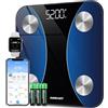 INSMART Bilancia Pesapersone Digitale Professionale, INSMART Bilancia Impedenziometrica Smart Bluetooth con 16 Indici di Misurazione Pesa Persone, Massa Grassa e Magra, BMI, Massa Muscolare o Ossea, 180KG