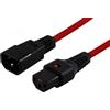 IEC Lock Cavo di alimentazione IEC C14/IEC C13 dritto M/F 1m rosso IEC-PC1385