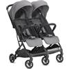 Inglesina Twin Sketch Passeggino Gemellare, Grigio, Ultraleggero, Compatto, per Gemelli o Fratelli e Sorelle, Adatto fino a 15 kg per bambino