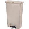 Rubbermaid Cestino a pedale, plastica, capacità 68 l, LxPxA 500x310x800 mm, pedale sul lato largo, rosso