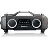 Lenco SPR-200BK - Altoparlante Bluetooth® resistente agli spruzzi Radio FM USB e micro SD con effetti luminosi - Nero