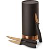 ECHTWERK ceppo di coltelli con inserto in setola | set di coltelli da cucina 4 pz. | coltello multiuso | spelucchino | coltello da spelucchino | coltello in lama d'acciaio | edizione in rame, EW-MB-0389