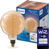 Philips Lampadina a forma sferica Philips, filamento arancione, 6 W (equivalente a 25 W), attacco G200 E27, Wi-Fi/Bluetooth, Wi-Fi 4 (802.11n), 802.11b, 802.11g, LED, attacco E27, forma G200, 2000 K