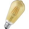 LEDVANCE Lampadina LED SMART+ WiFi Edison, dimmerabile, con forma a filamento, vetro senza piombo, finitura dorata, 6 W, 680 lm, luce bianco caldo, Wi-Fi, compatibile con altoparlanti smart, dimmerabile