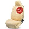 WALSER coprisedile premium in pelle d'agnello Maya, coprisedile 100% pelle d'agnello per auto, coprisedile in pelle d'agnello 1 pezzo, coprisedile auto in pelle d'agnello, coprisedile auto in pelliccia, coprisedile auto in pelle d'agnello beige