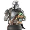StarWars Star Wars, The Mandalorian, busto in scala 1/6, con Grogu, altezza 15 cm