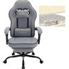 WOLTU Sedia da gaming WOLTU con cuscino a molle insacchettate, sedia girevole ergonomica, tessuto a rete, grigio