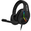 CONNECT IT NEO cuffie da gioco con microfono, retroilluminazione, 1x jack singolo (adattatore per 2x jack) +USB, NERO