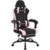 WOLTU Sedia da gaming WOLTU con funzione massaggio, cuscino a molle insacchettate, ergonomica, tessuto a rete: Nero+Rosa Colore: Nero+Rosa