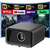 MAITY Proiettore Full HD 1080p con 800 ANSI lumen, messa a fuoco automatica, correzione trapezoidale, fino a 200 pollici, 2× HDMI/2× USB, nero