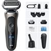 Braun Series 7 72-C7650cc, Rasoio a lama piatta, Nero, Marrone, 360° Flex, Acciaio inossidabile, Manopole, LED