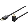 goobay Cavo DisplayPort 2.0/2.1, 54 Gbps supporta FreeSync e G-Sync, HDCP 2.2, Dynamic HDR e 32 canali audio/specifico per il campo di gioco/spina 90° - 1m / 77056