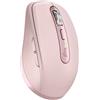 Logitech Mouse Logitech MX Anywhere 3S - Wireless RF + Bluetooth, laser, 8000 DPI, rosa