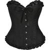 HofeUodo Corsetto Nero Donna, Corsetti Corpetto Top Stringivita Elegante Sexy, Corset Bustino Gotica Push Up In Pizzo, Vestito Steampunk Pirata - Per Halloween, Carnevale, Cosplay E Feste
