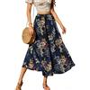 Koerye Lunghe Gonne Donna Vita Alta Maxi Gonna con Coulisse A-Linea Boho | Retrò Elegante Gonna Ampia Lunga con Nappe Pieghettato Vacanziero Casual Abiti da Spiaggia