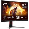 AOC Monitor CQ27G4Z2AD 27 pollici Curvo 2560x1440, WQHD, 260Hz (OC, Native 240Hz), Fast VA Panel, 1ms GtG, Height Adjustment, (HDMI2x 2.0 DP 1x 1.4) Adaptive Sync, HDR400, FreeSync Premium, Nero