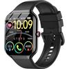 Kuizil 2026 Smartwatch Uomo Donna, 100+ Sportive Fitness Tracker con Sonno Contapassi Cardiofrequenzimetro, 1.96" Smartwatch con Effettua/Risposta Chiamate, Impermeabil IP68 Smart Watch per Android/iOS